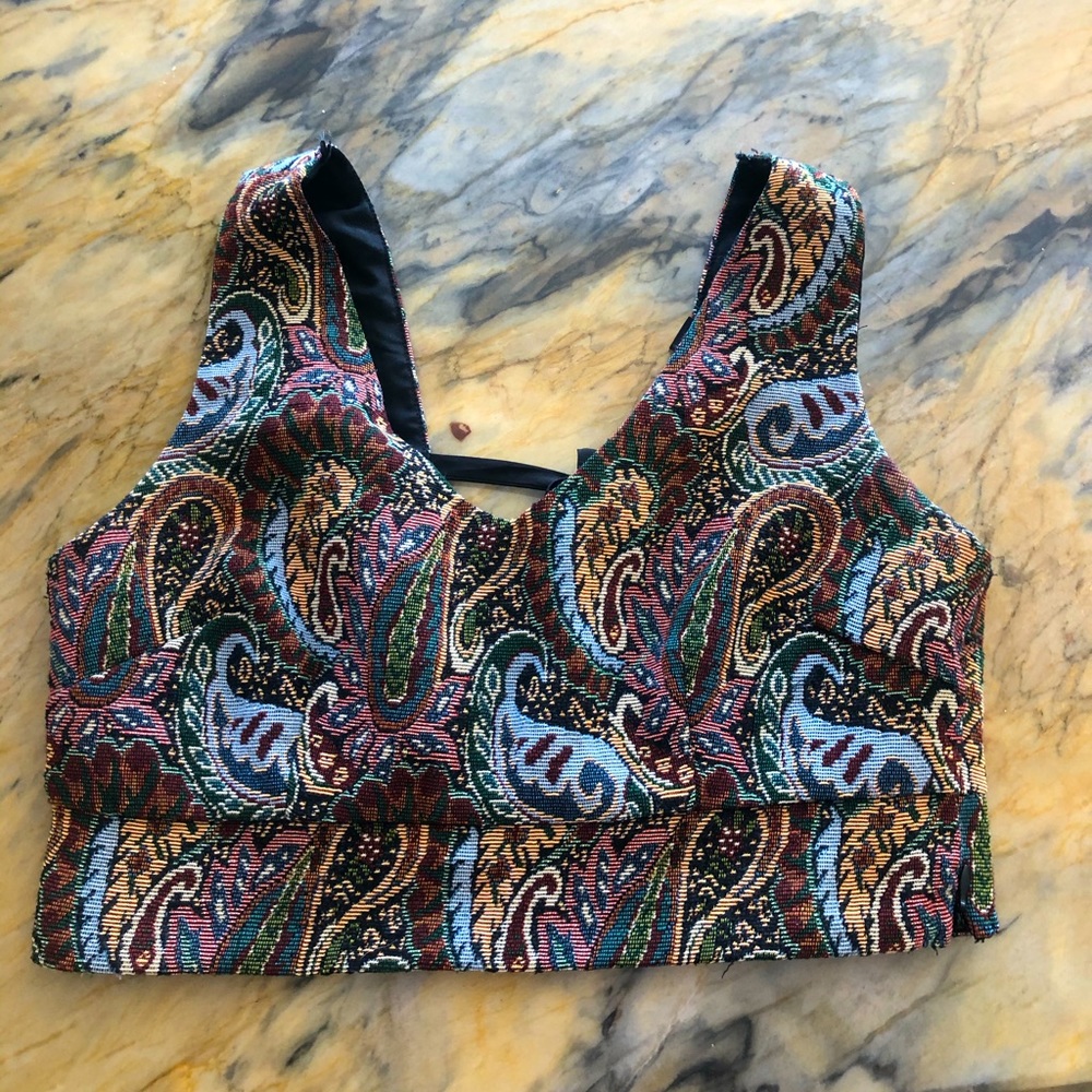 Vintage Paisley Rug Crop Top